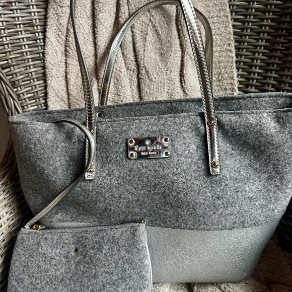 Kate Spade wool shimmer bag and wristlet - Picture 1 of 2